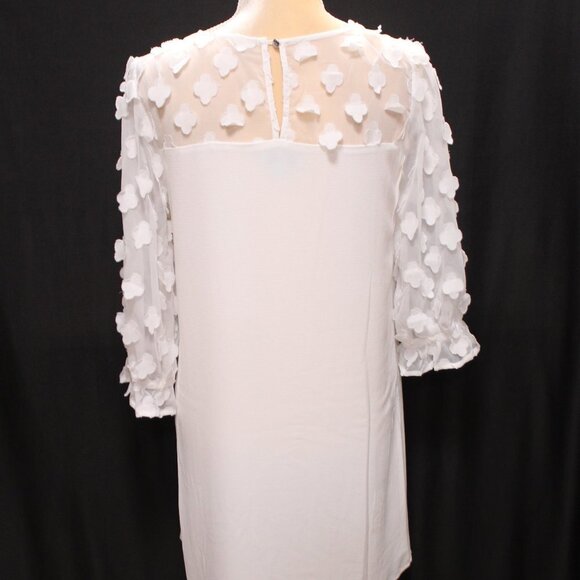 NWT CeCe Long Sleeve Mixed Media Clover Clip Dress - Picture 10 of 15